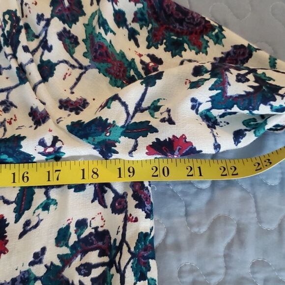 Lucky Brand Blue And Purple Leafy Patterned Women's Top - Picture 12 of 16